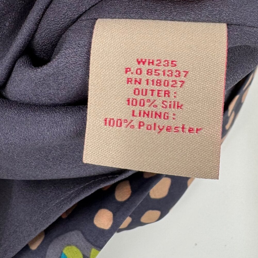 Boden Printed Silk Dress UK14 US10L Multicolor Dotted Floral Pattern 3/4 Sleeves - Picture 6 of 12